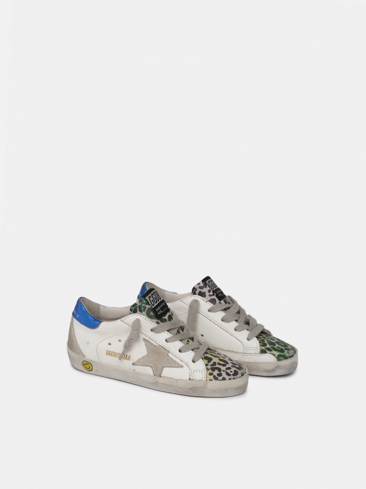 Super-Star sneakers with leopard-print suede insert