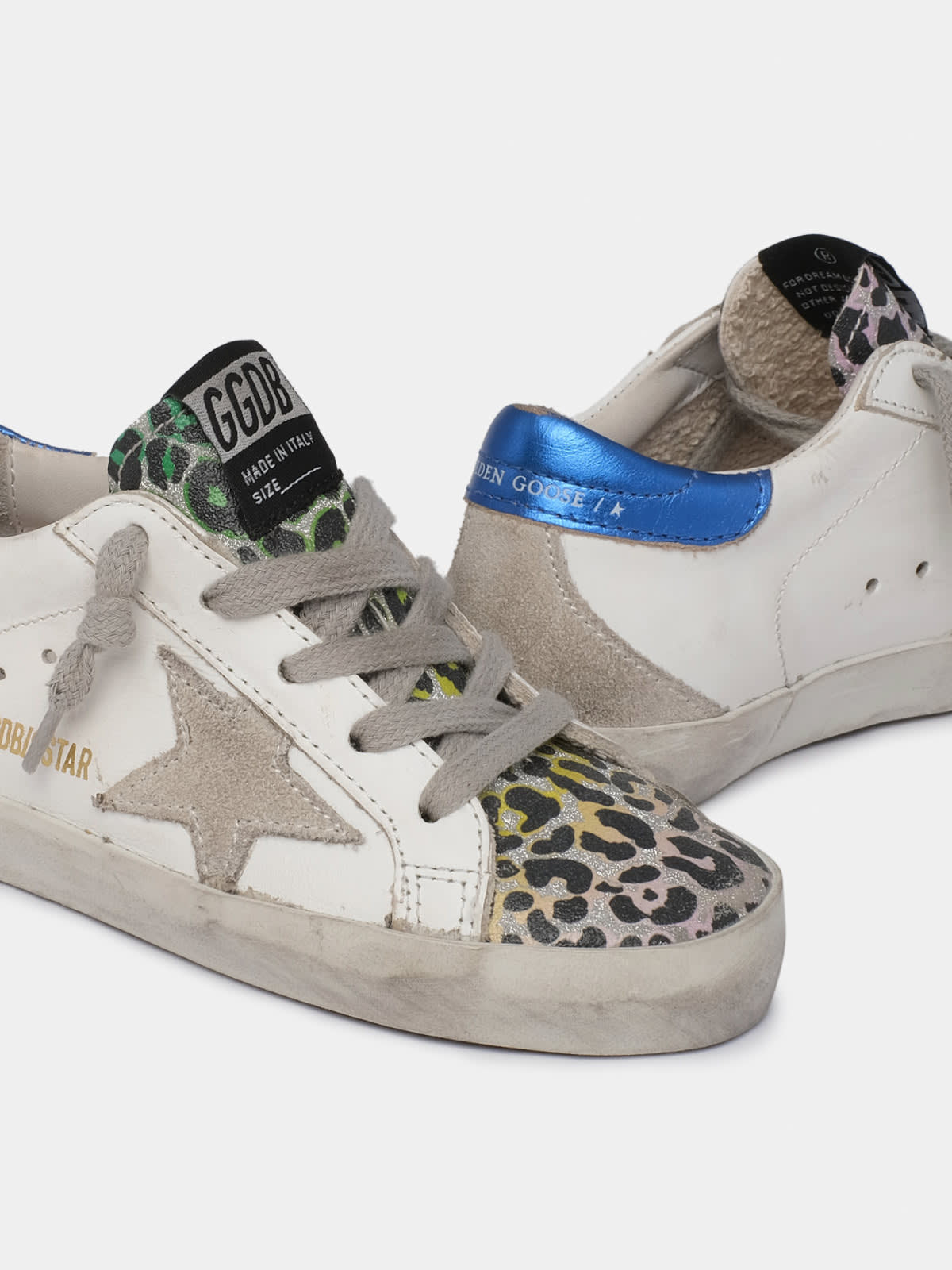 Golden Goose - Super-Star sneakers with leopard-print suede insert     in 