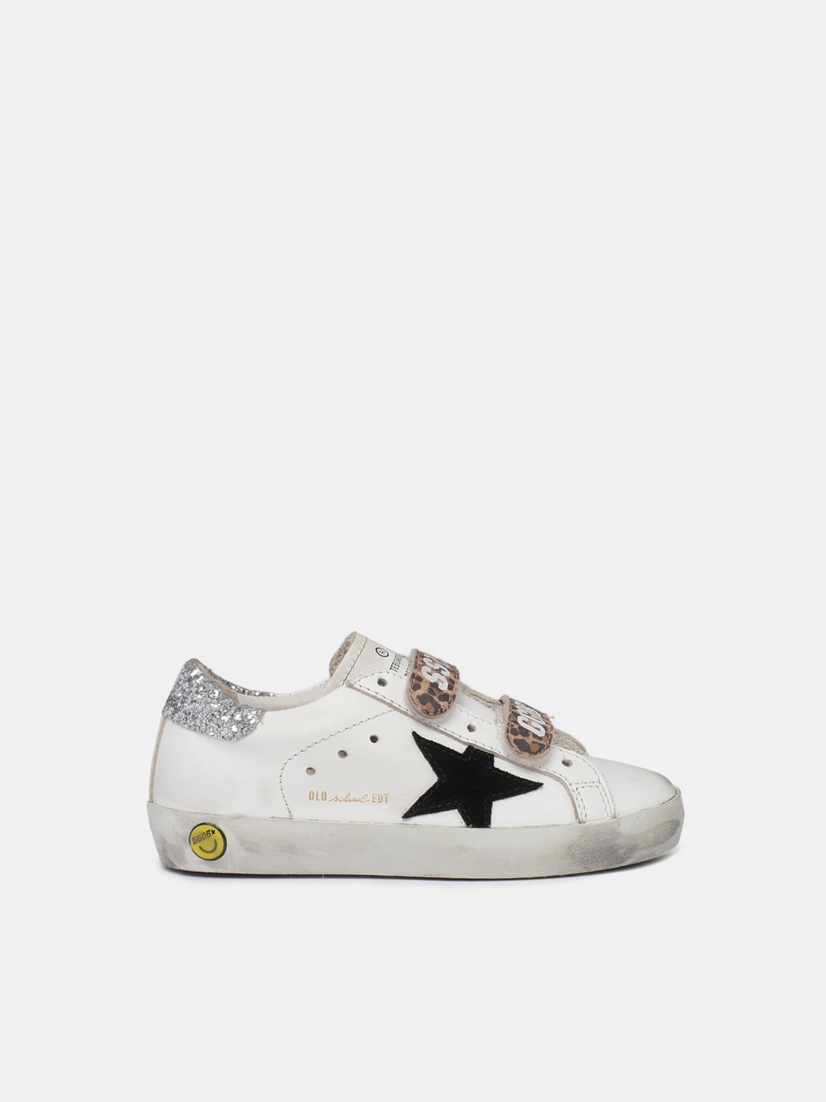 Golden Goose - Old School sneakers with leopard-print detail and sparkling heel tab in 
