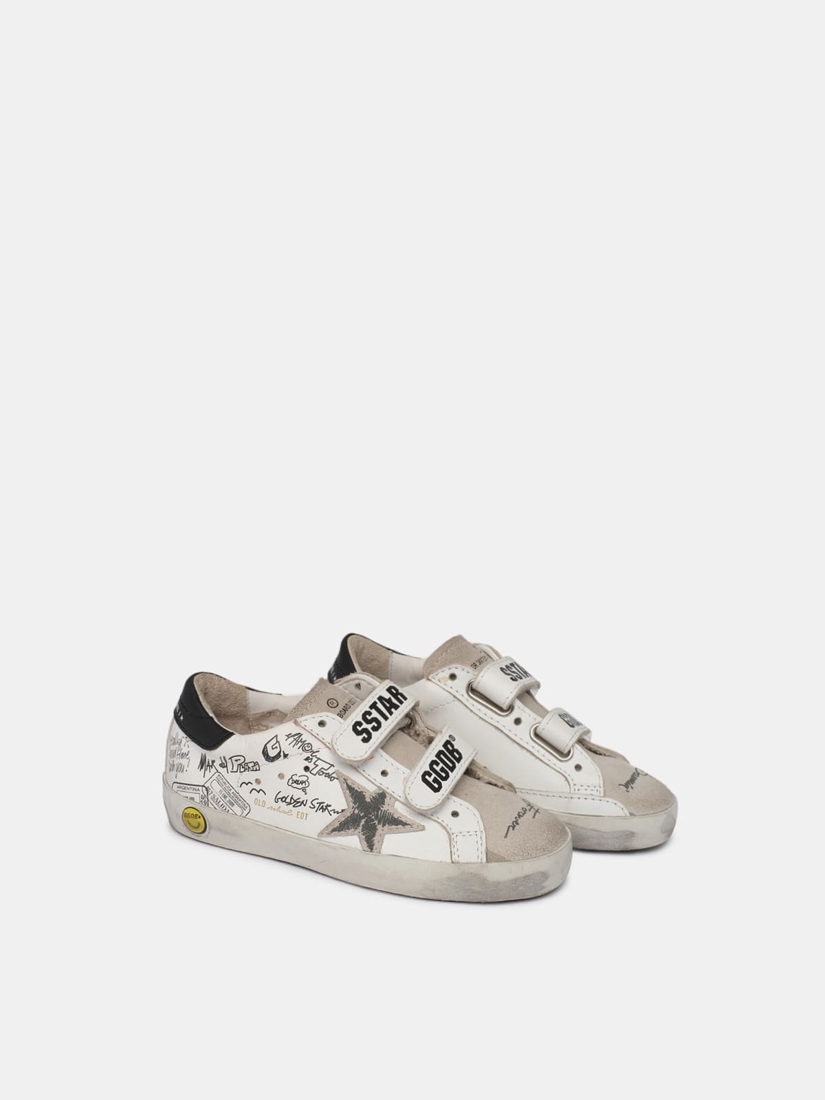 Francy sneakers with fluorescent laces and drawings on the upper ...