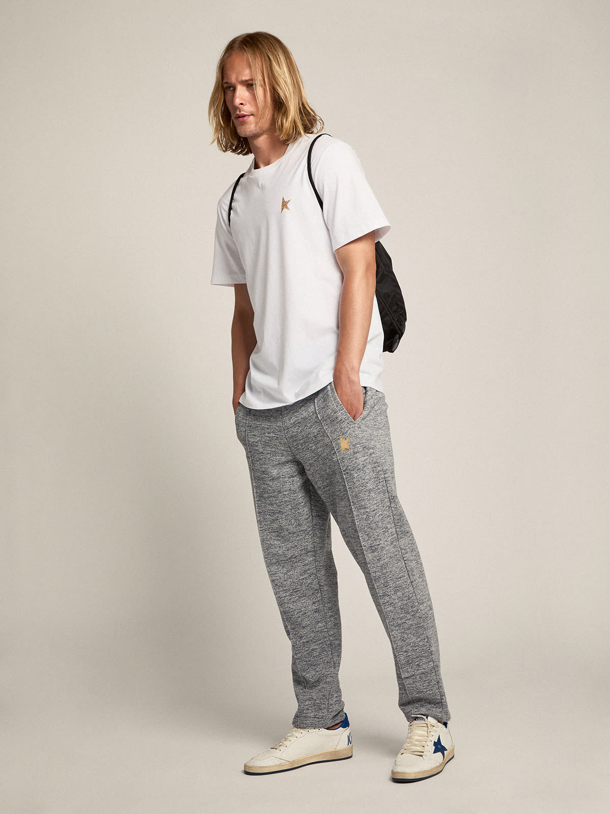 Golden Goose - Gray joggers with gold star on the front in 