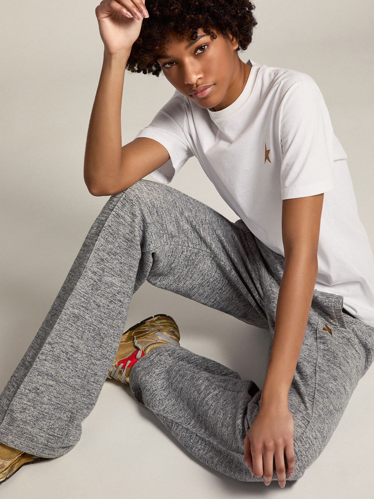 Experience the comfort of melange grey unisex joggers online