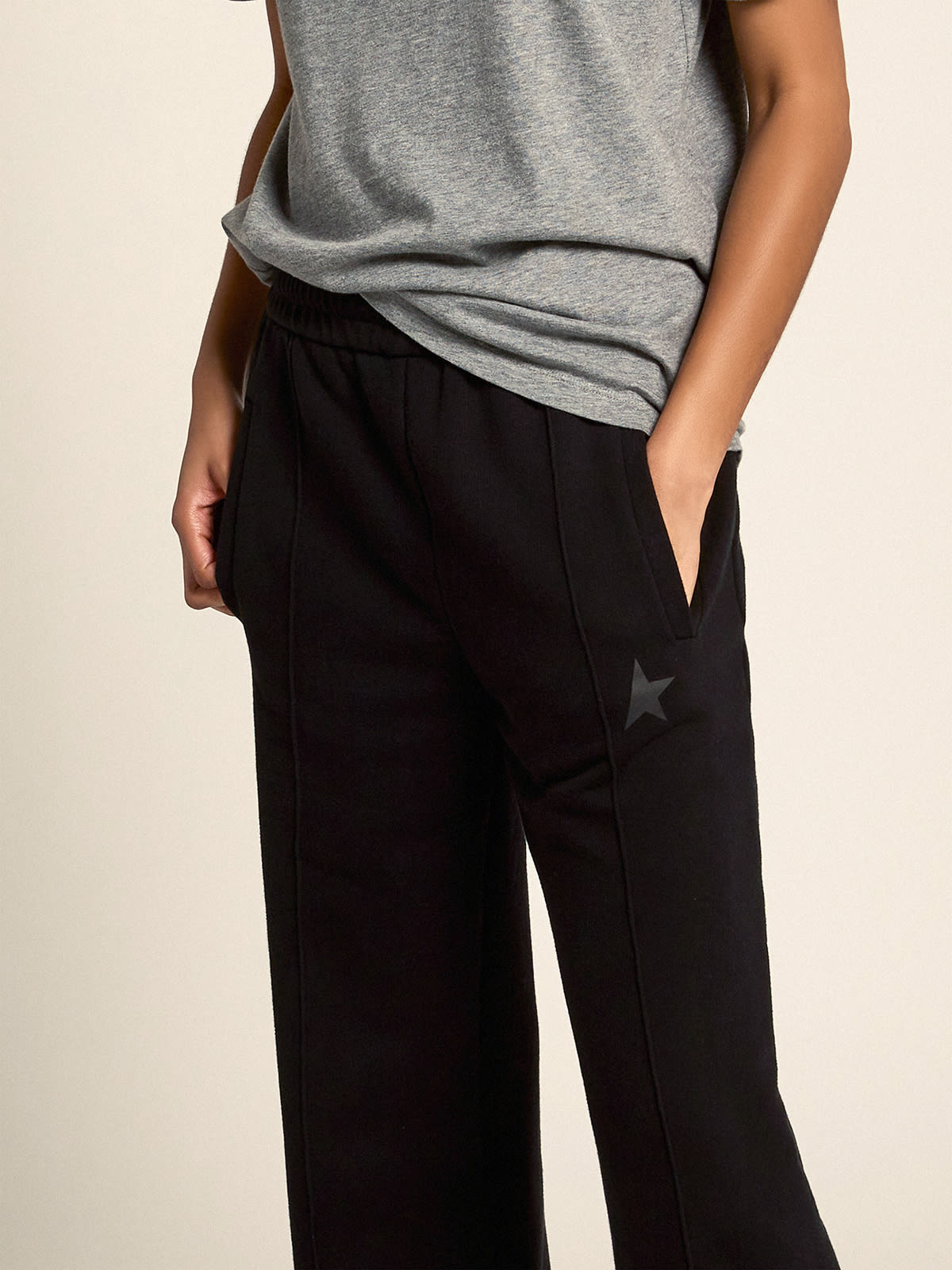 Golden Goose - Women's black joggers with star on the front in 