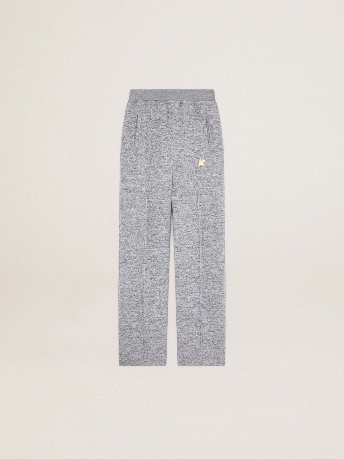 Golden Goose - Women's gray joggers with gold star on the front in 