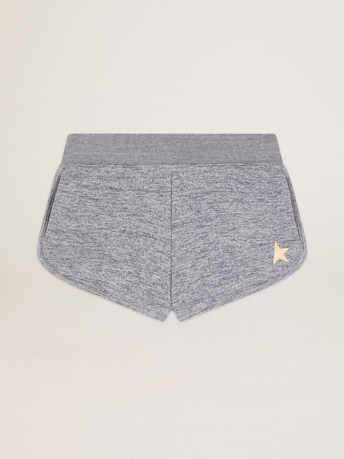 Golden Goose - Pantaloncini di colore grigio mélange con stella dorata in 