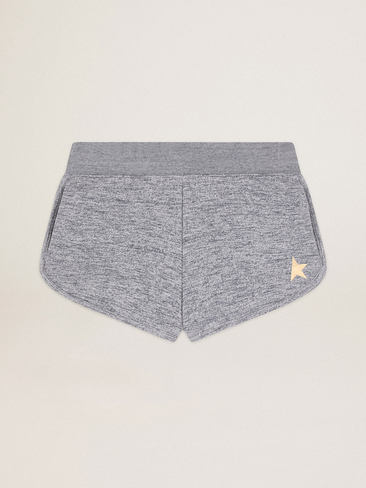 Golden Goose - Grau melierte Shorts mit goldfarbenem Stern in 