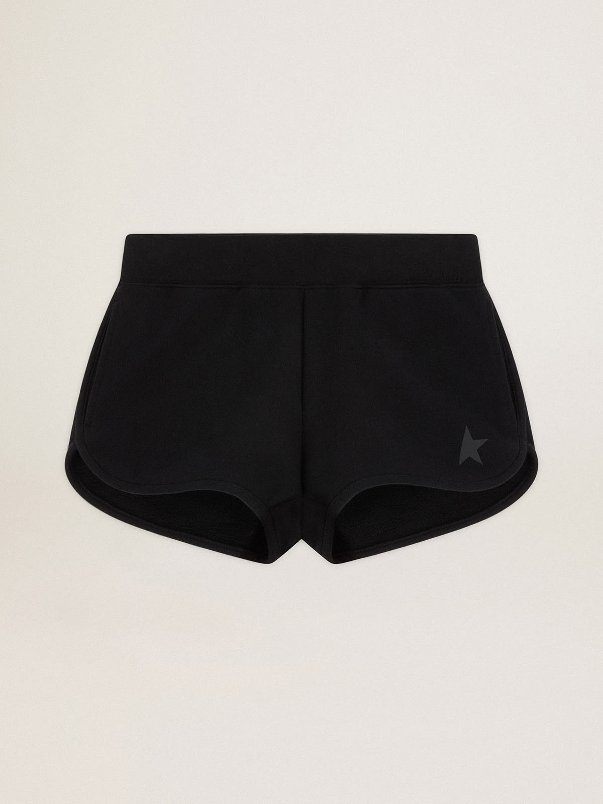 Golden Goose - Black shorts with tone-on-tone star on the front in 
