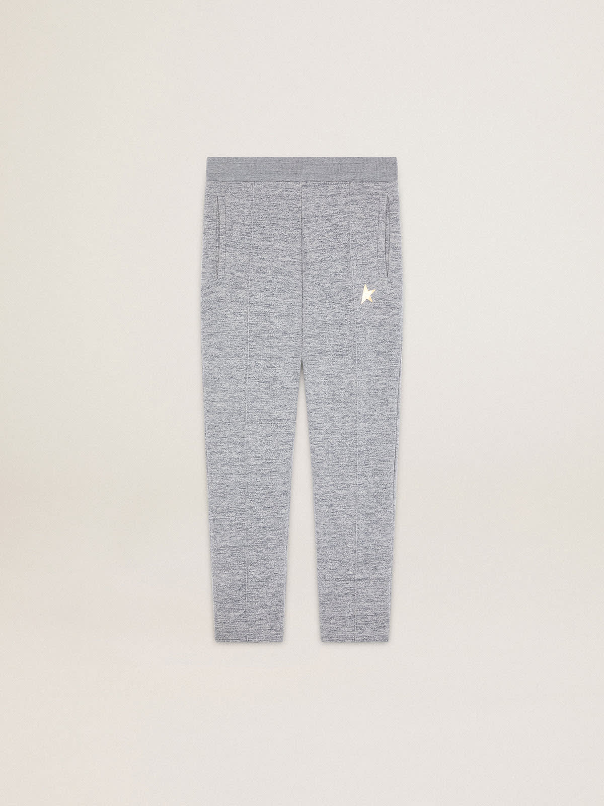 Golden Goose - Men's gray joggers with gold star on the front in 