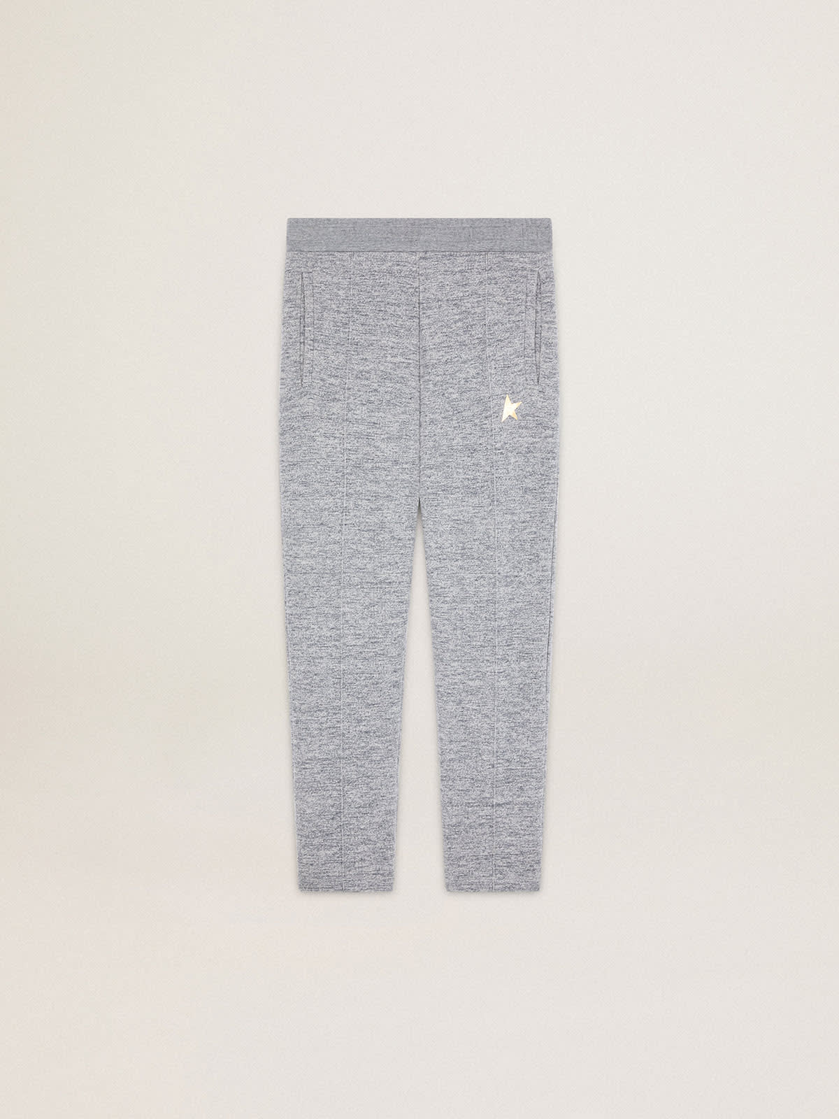 Golden Goose - Pantalone jogging da uomo color grigio con stella dorata davanti in 