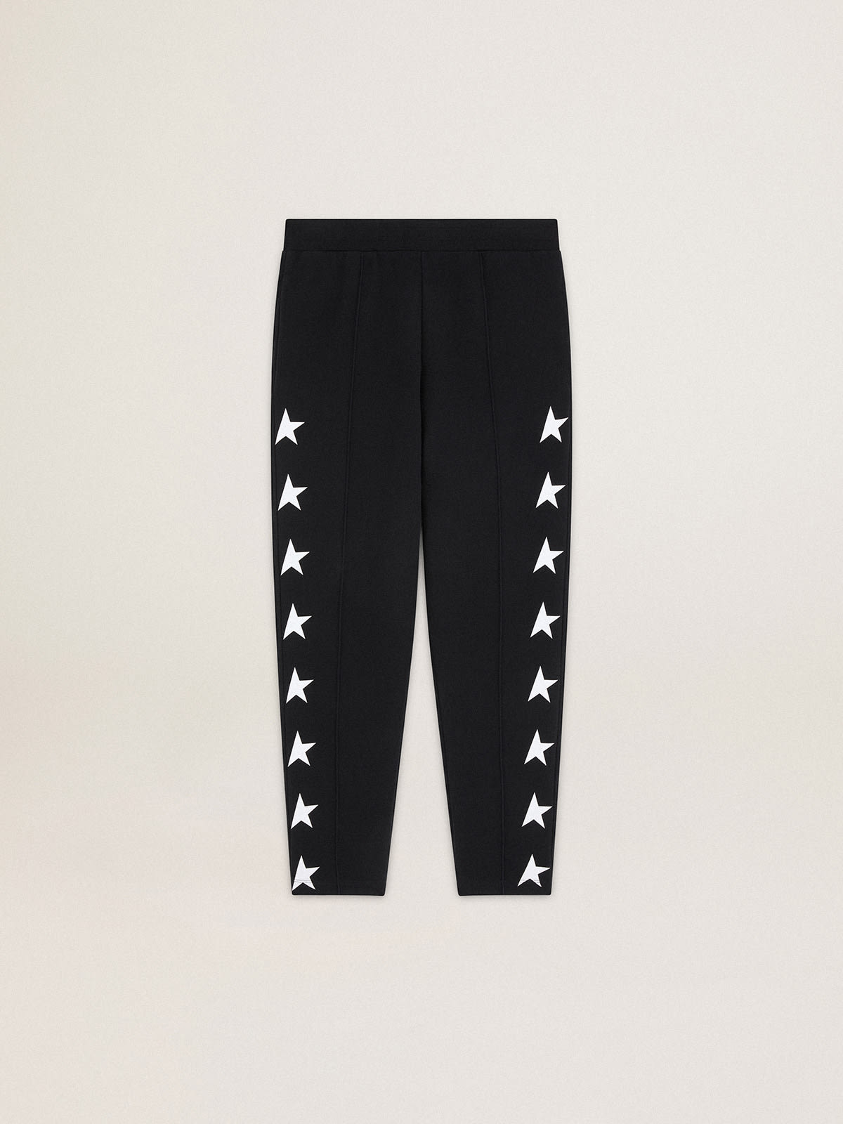 Golden Goose - Men's black joggers with white stars in 