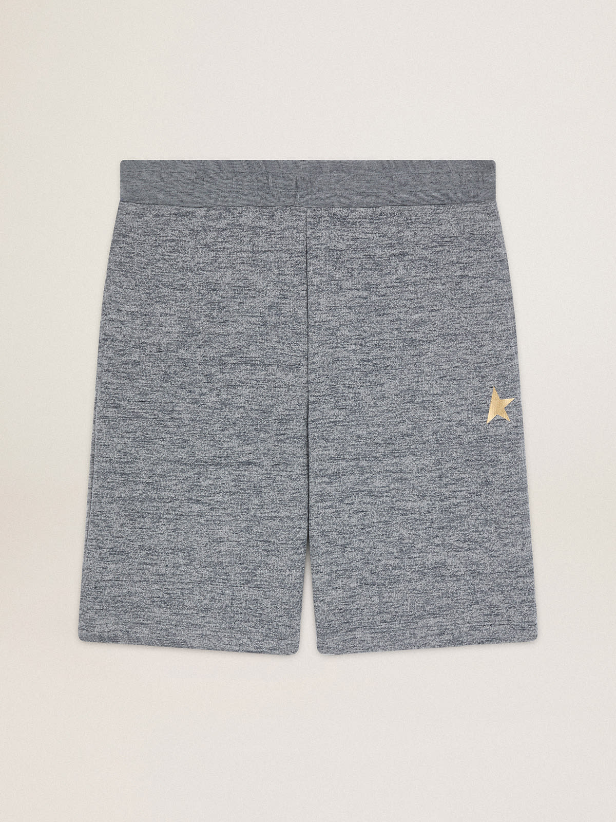 Golden Goose - Men’s melange gray Bermuda shorts with gold star in 
