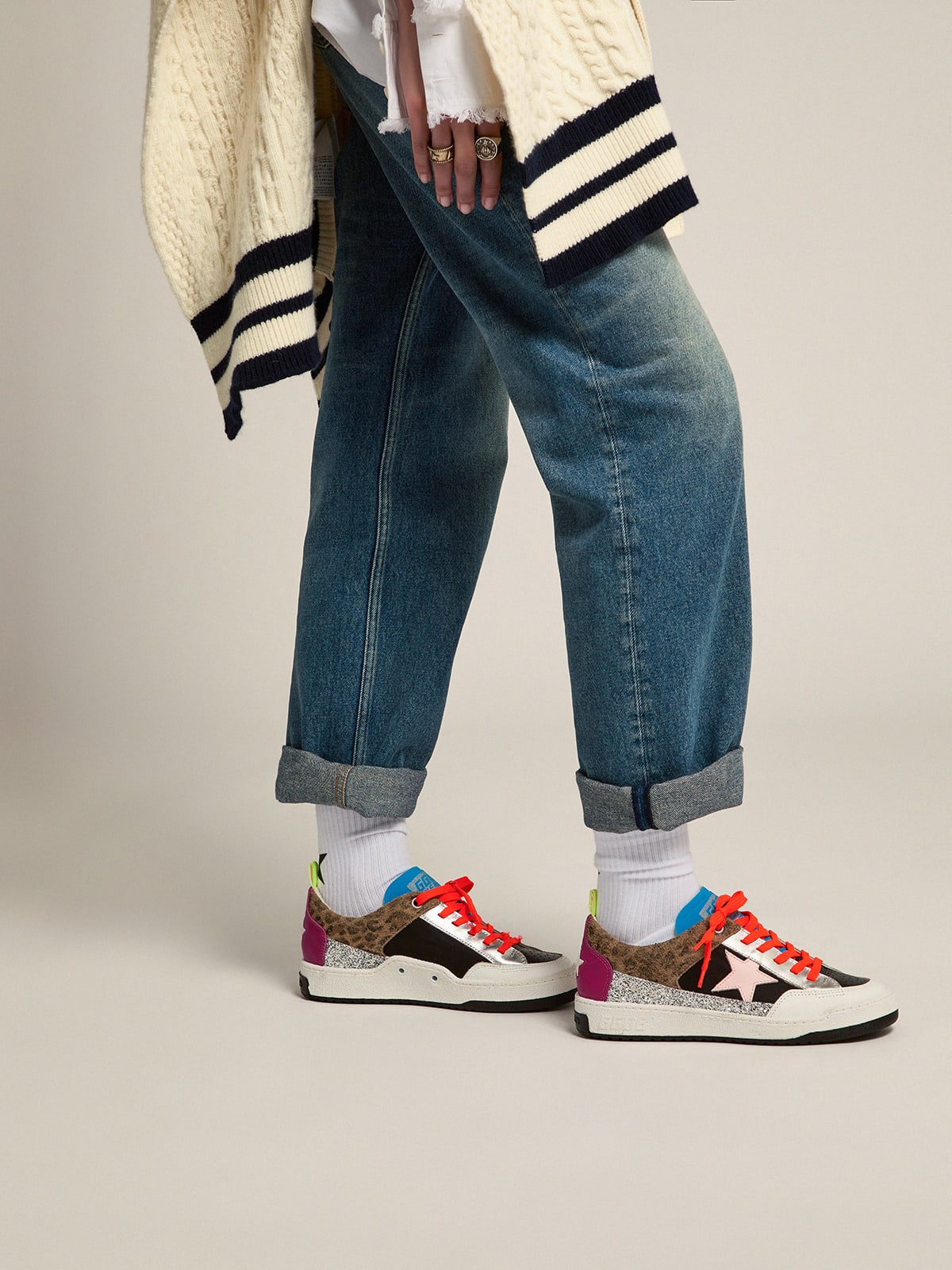 golden goose patchwork sneakers