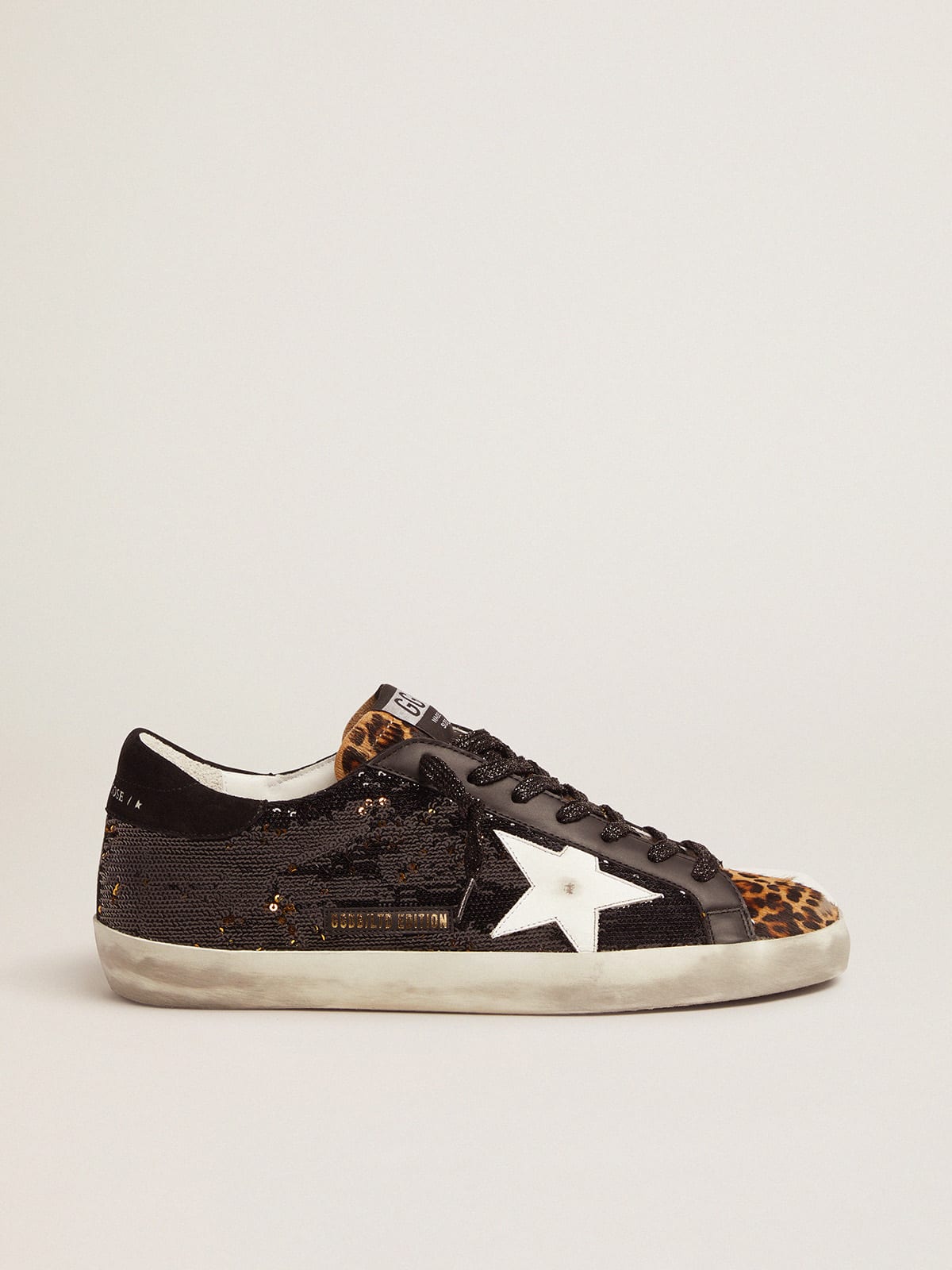 Men's Limited Edition Super-Star with sequins and leopard-print insert ...