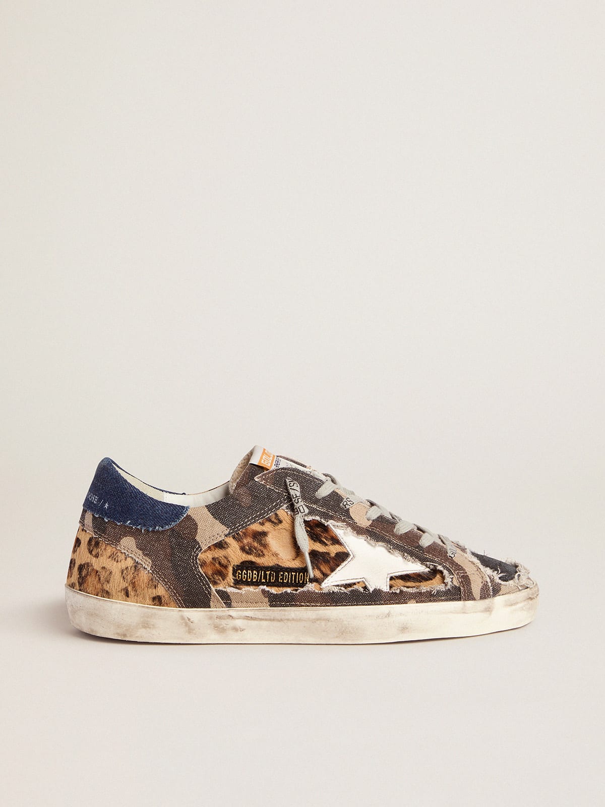 Men s leopard print and camouflage patchwork Super Star sneakers