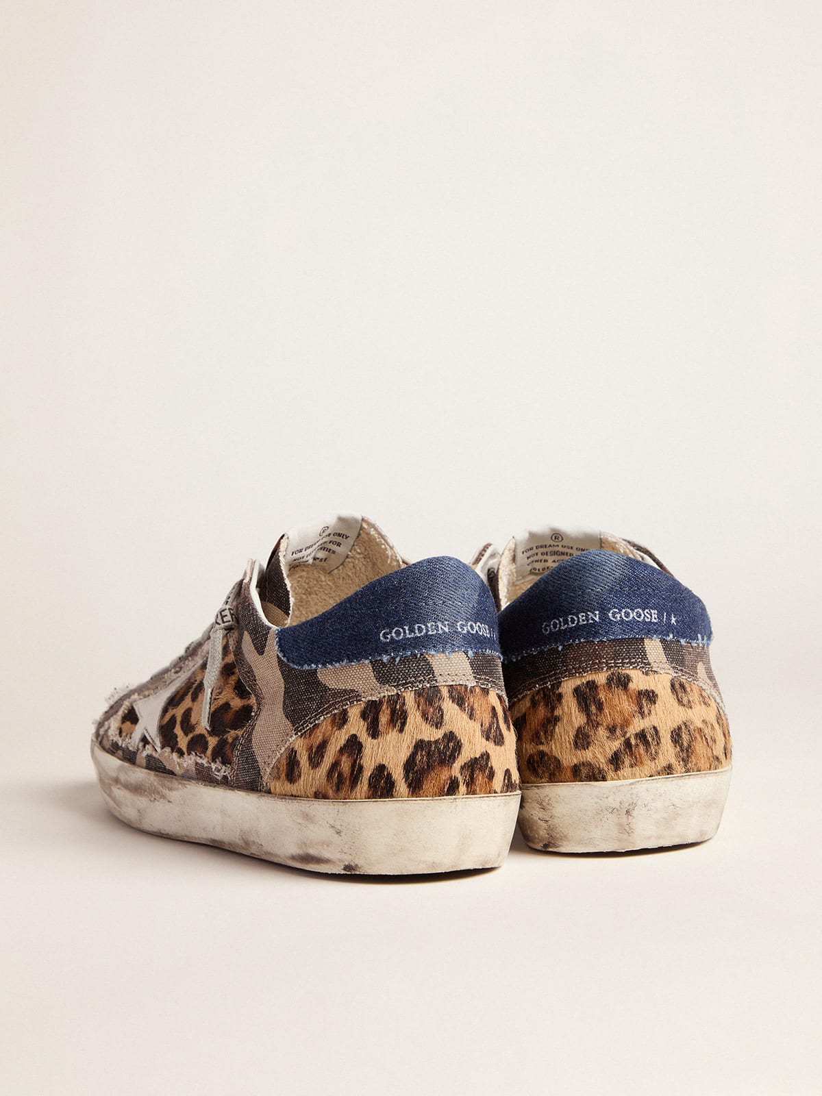 Golden Goose - Men's leopard-print and camouflage patchwork Super-Star sneakers in 