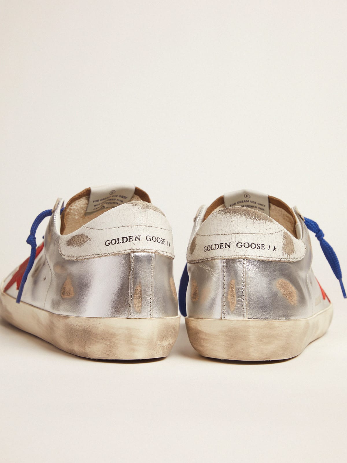 Golden Goose - Super-Star sneakers in laminated leather and suede with red star in 