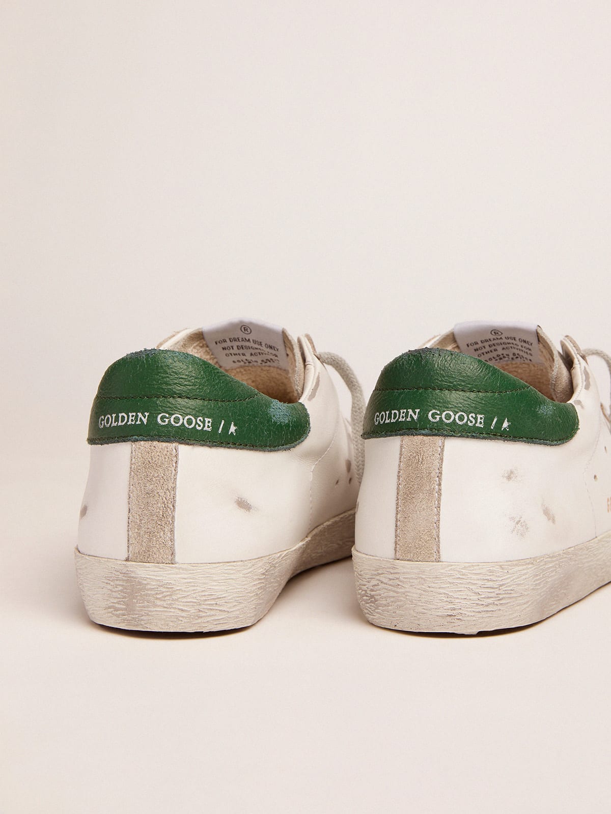 Super-Star sneakers with green leather heel tab and silver star | Golden  Goose