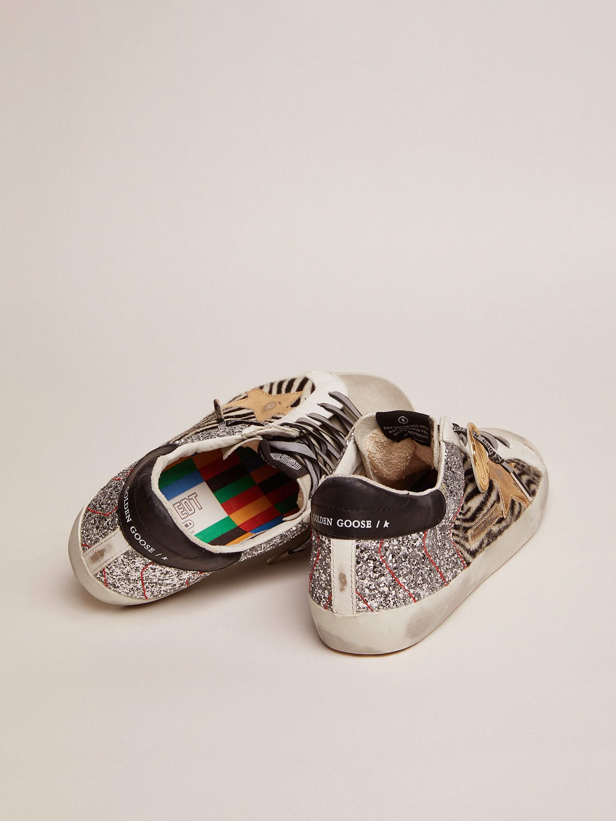 Golden goose zebra hot sale print superstar sneakers