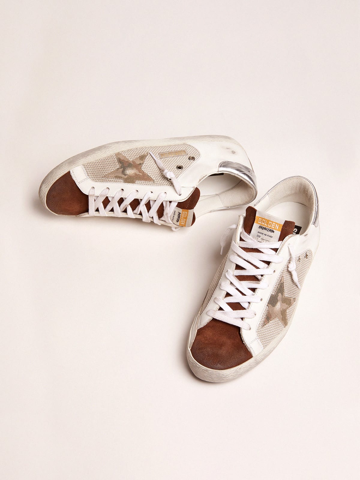 Golden goose superstar hot sale mesh sneakers