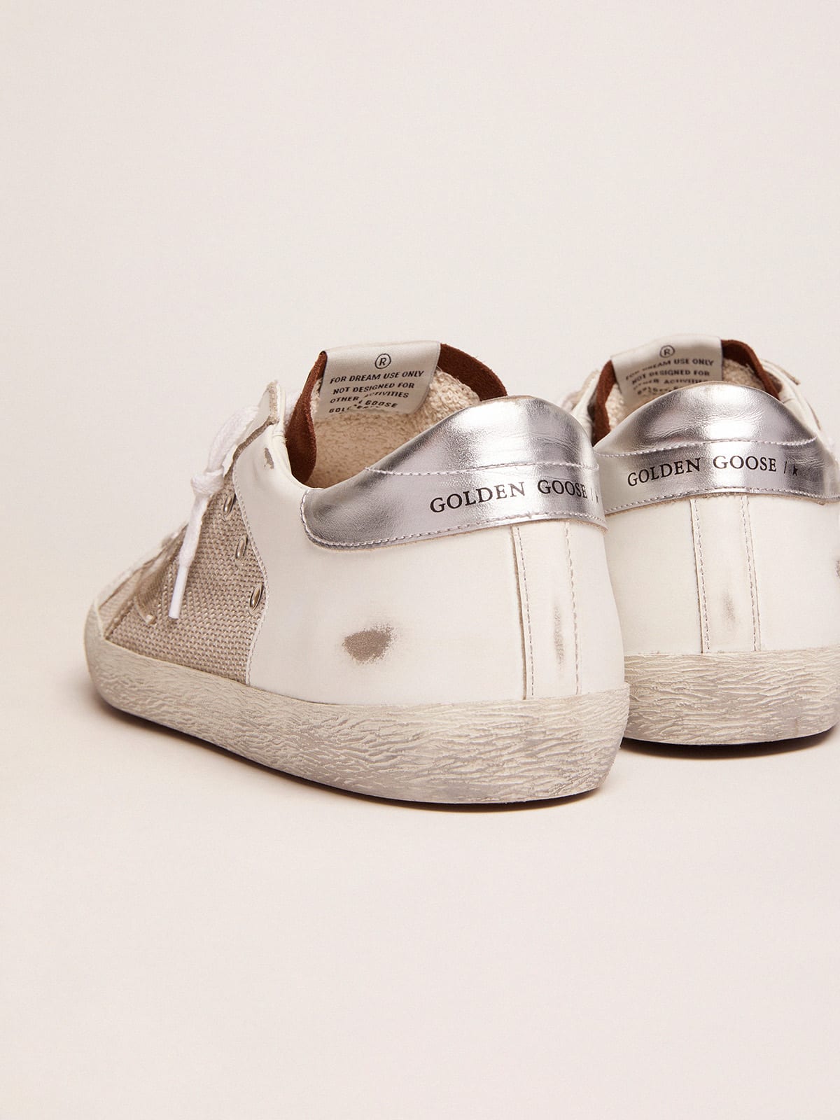 Golden goose white hot sale & silver superstar sneakers