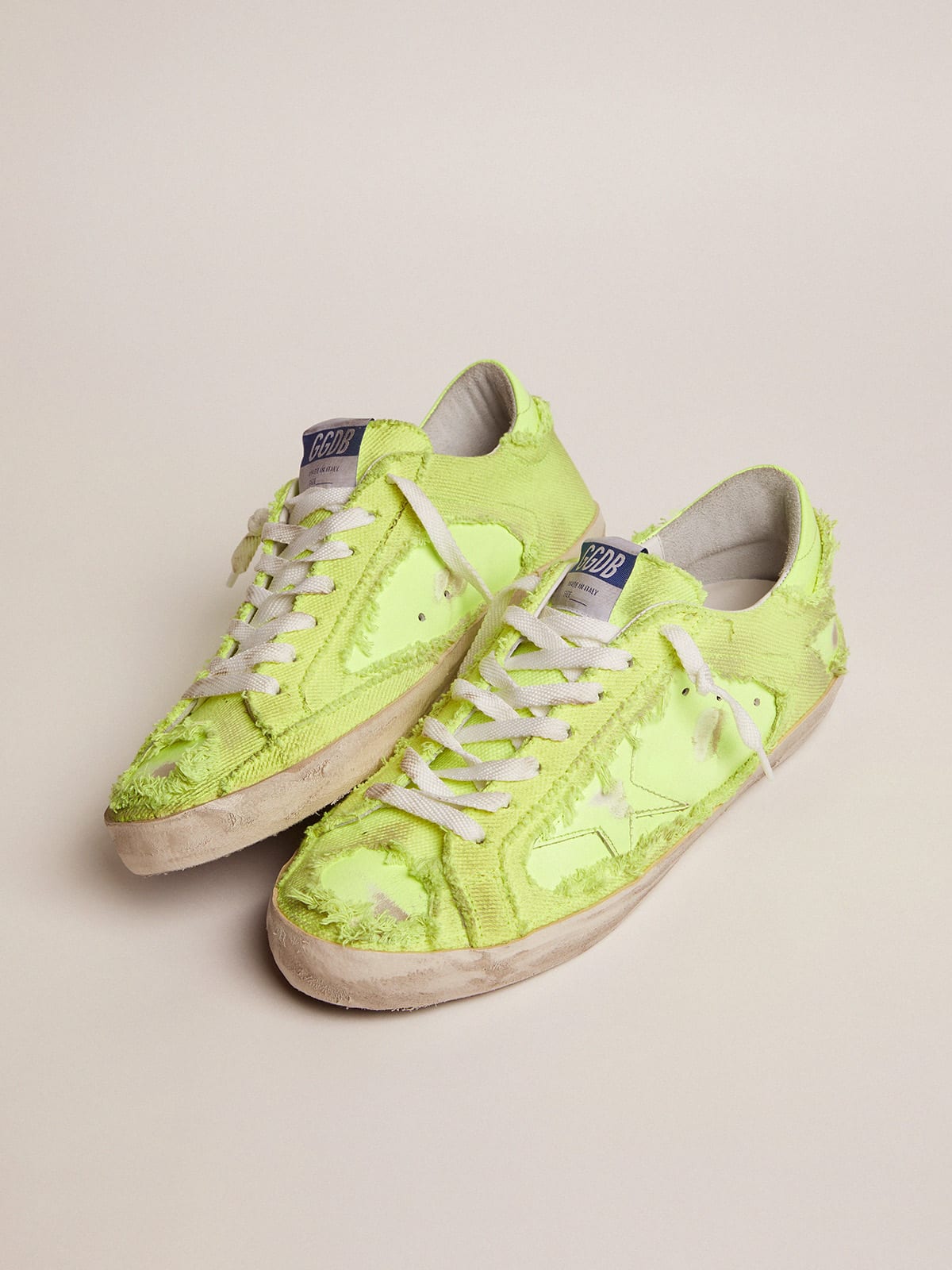 Super-Star LAB fluorescent yellow sneakers for men | Golden Goose