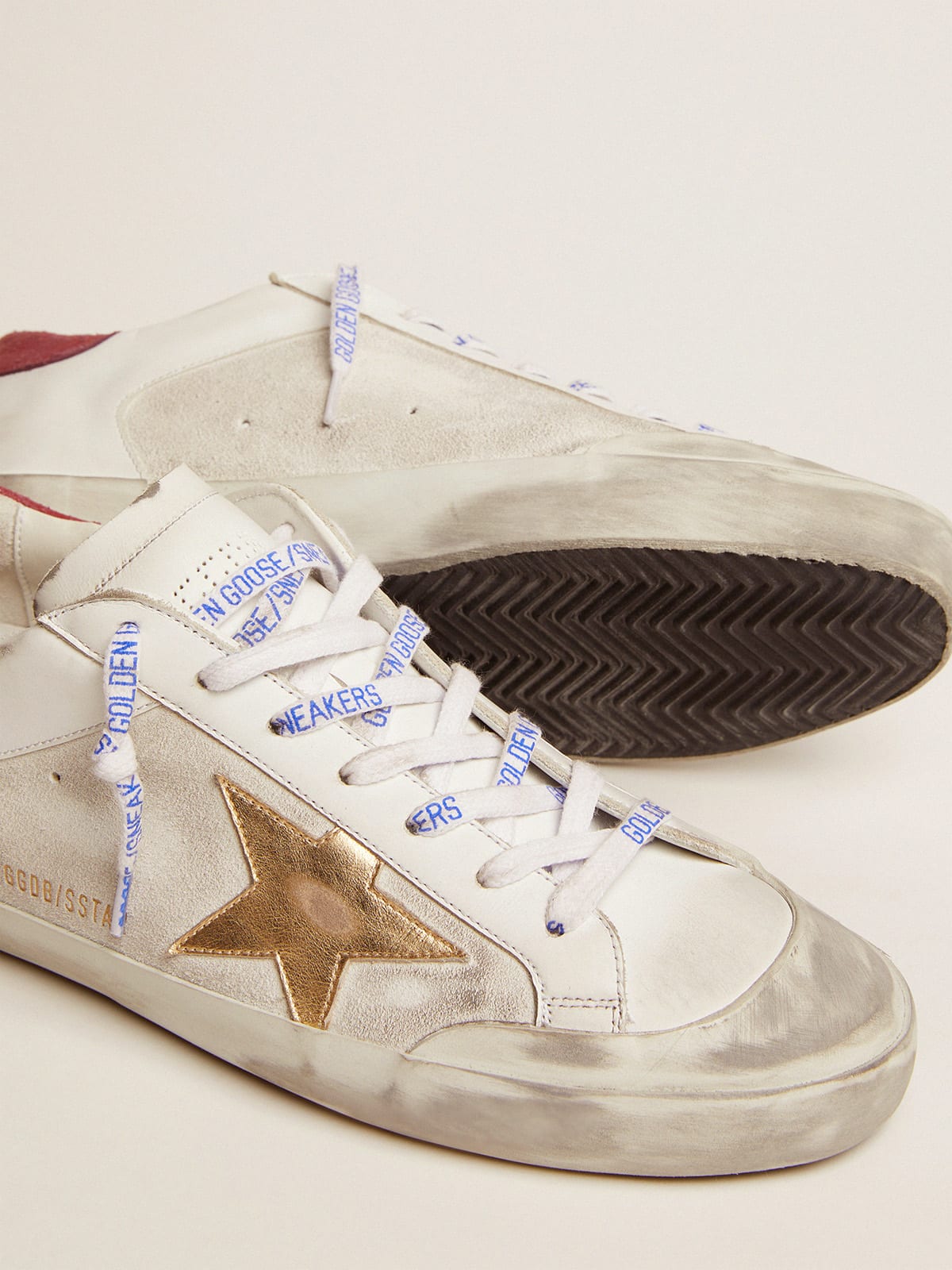 Super-Star sneakers in white leather and suede with gold star