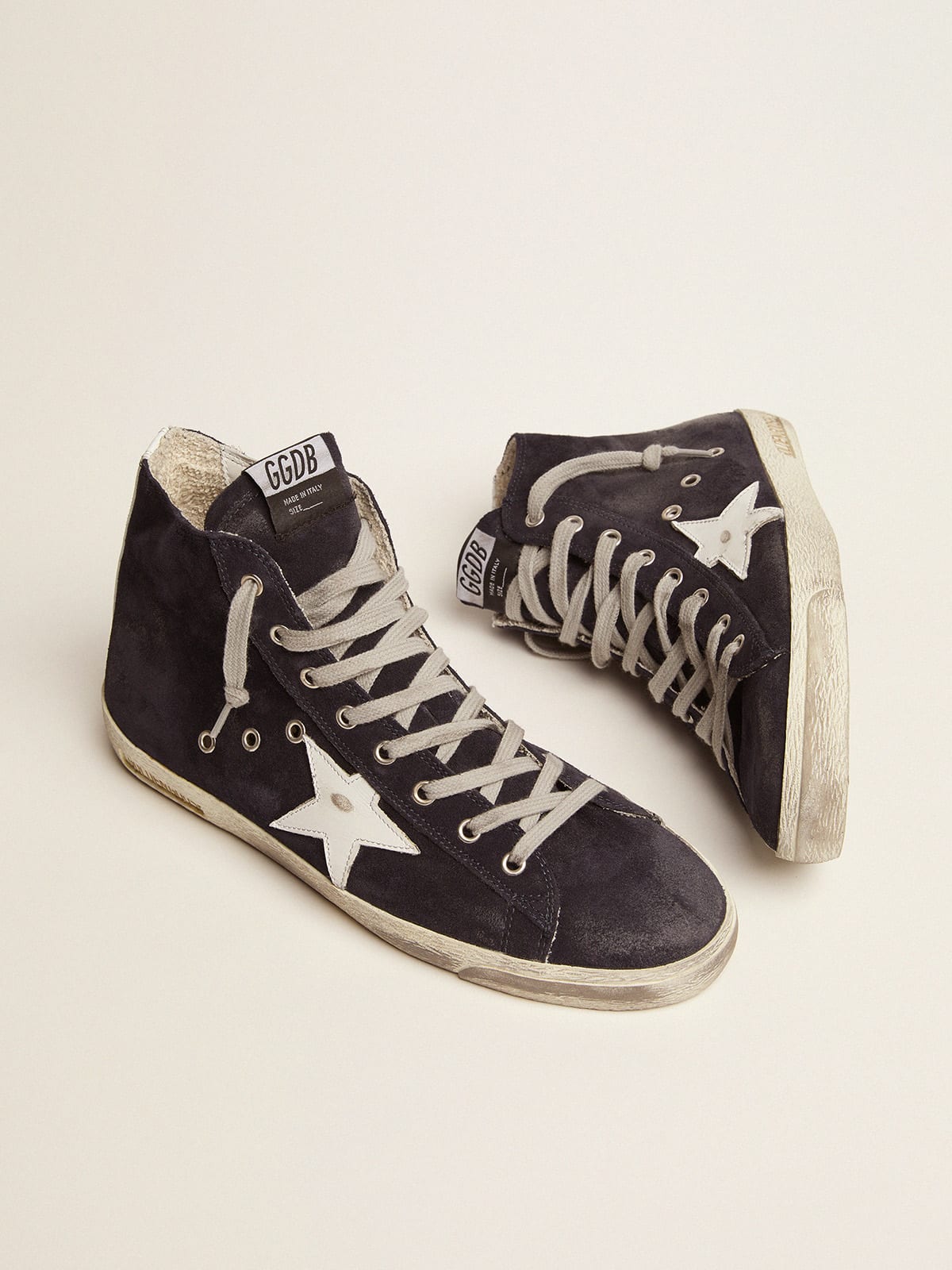 Golden Goose - Men's Francy in leather with leather star and heel tab in 