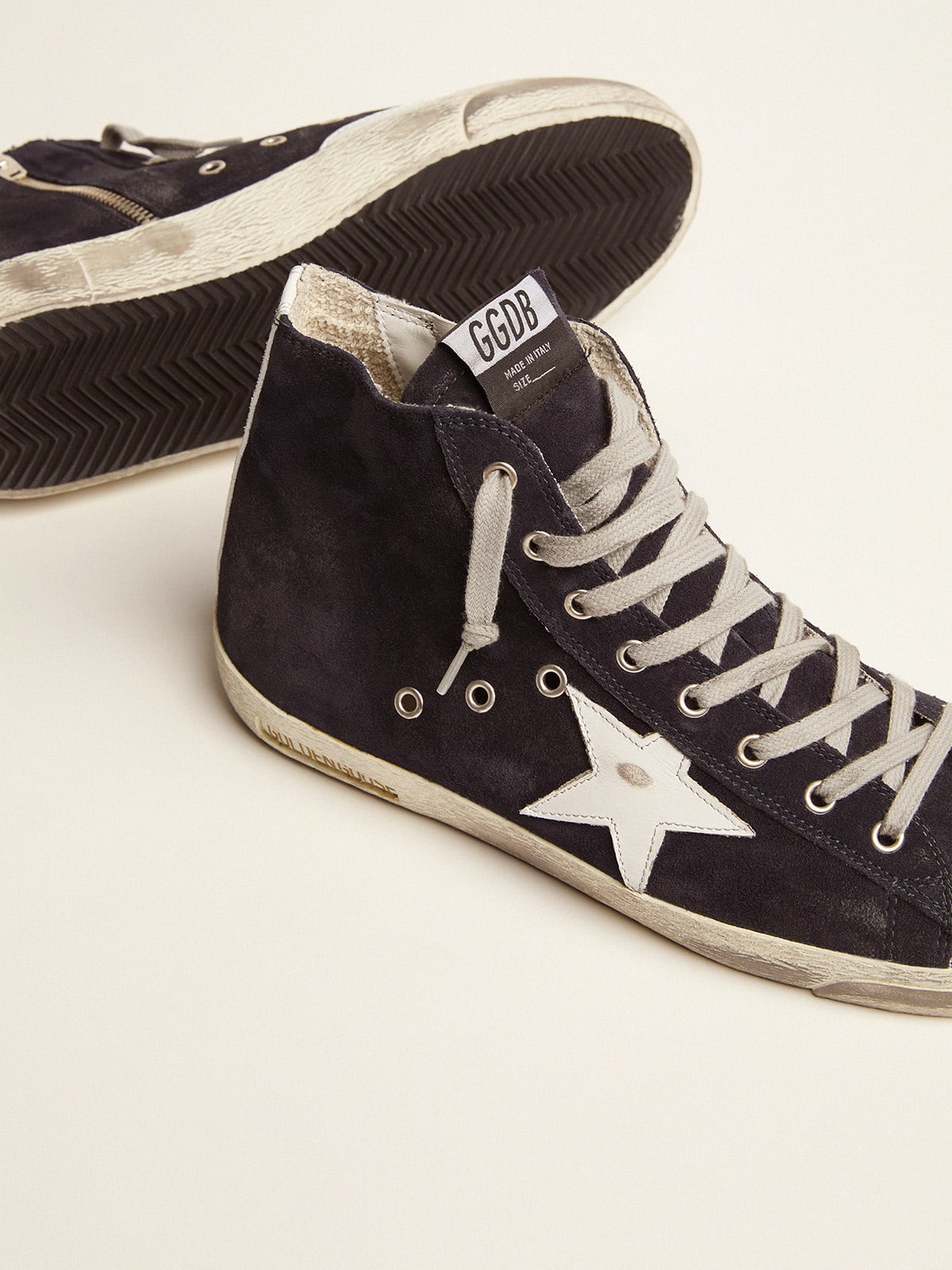 Golden Goose - Men's Francy in leather with leather star and heel tab in 