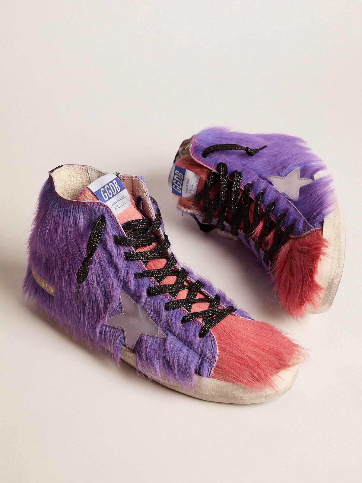 Men’s Limited Edition lilac and pink pony skin Francy sneakers