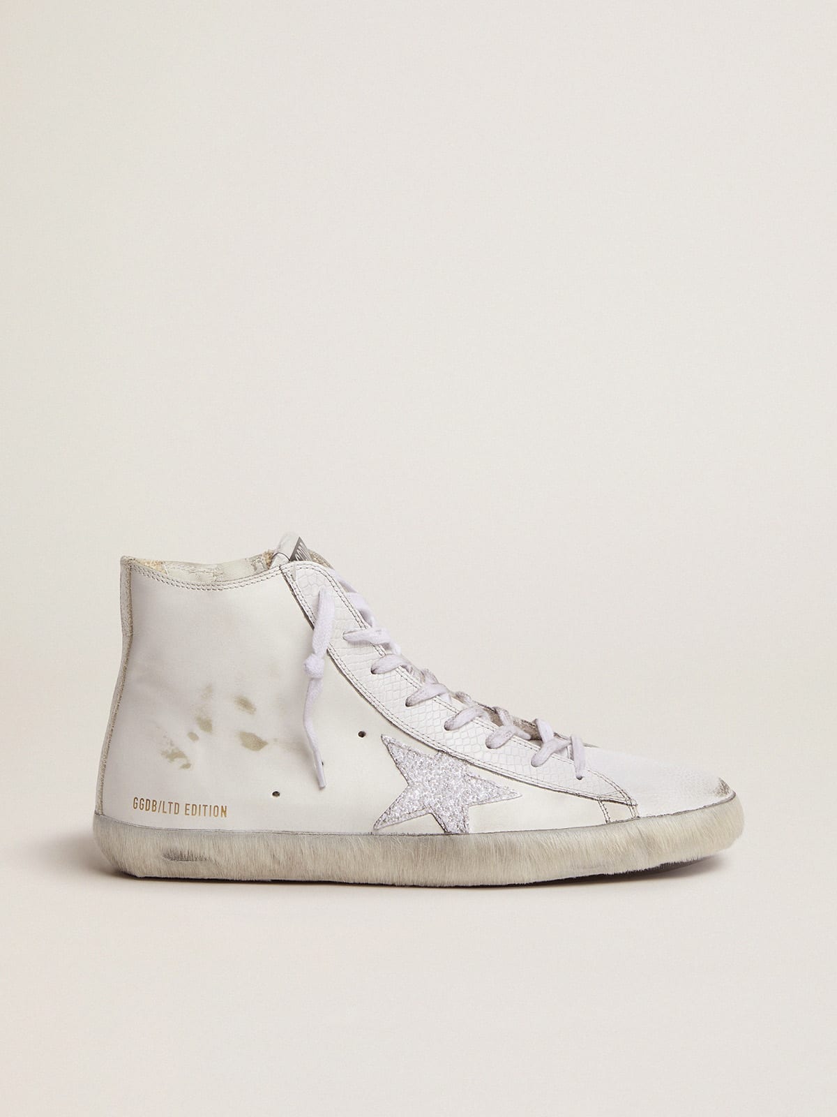 Men's LAB Limited Edition white and glitter Francy sneakers