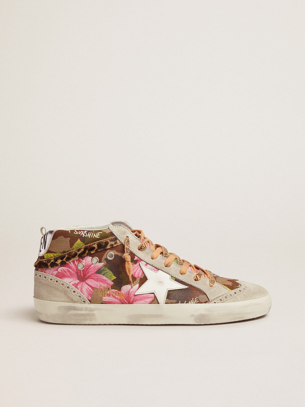 Mid Star sneakers with camouflage and floral pattern