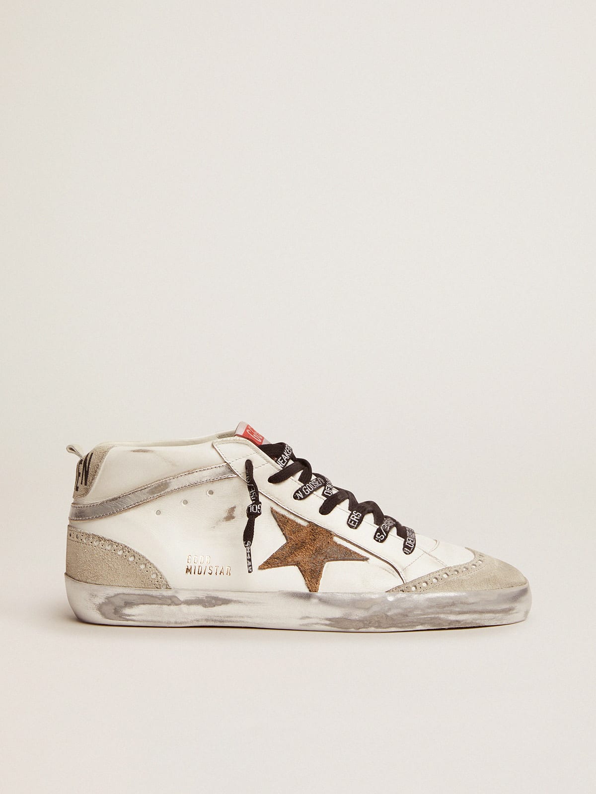 Mid Star sneakers with leopard-print suede star and silver flash | Golden  Goose