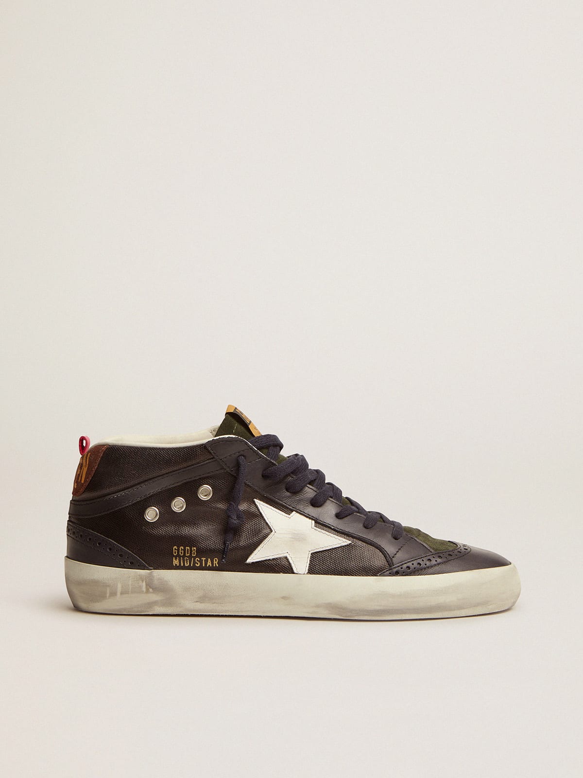 Mid Star sneakers in dark blue canvas with white leather star | Golden Goose
