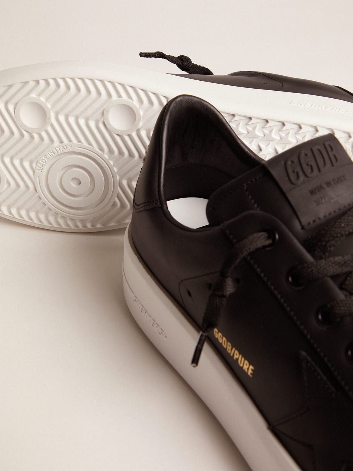 Black leather Purestar sneakers | Golden Goose