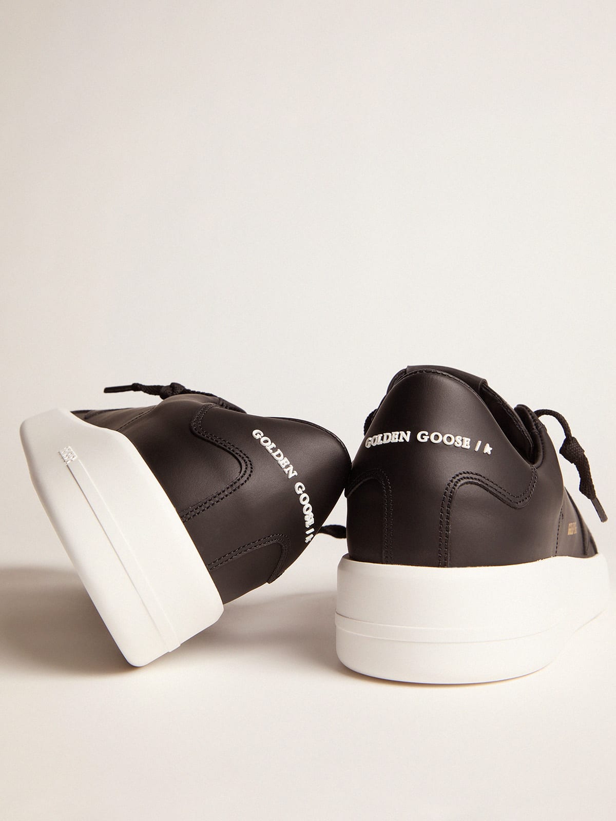 Black leather Purestar sneakers | Golden Goose