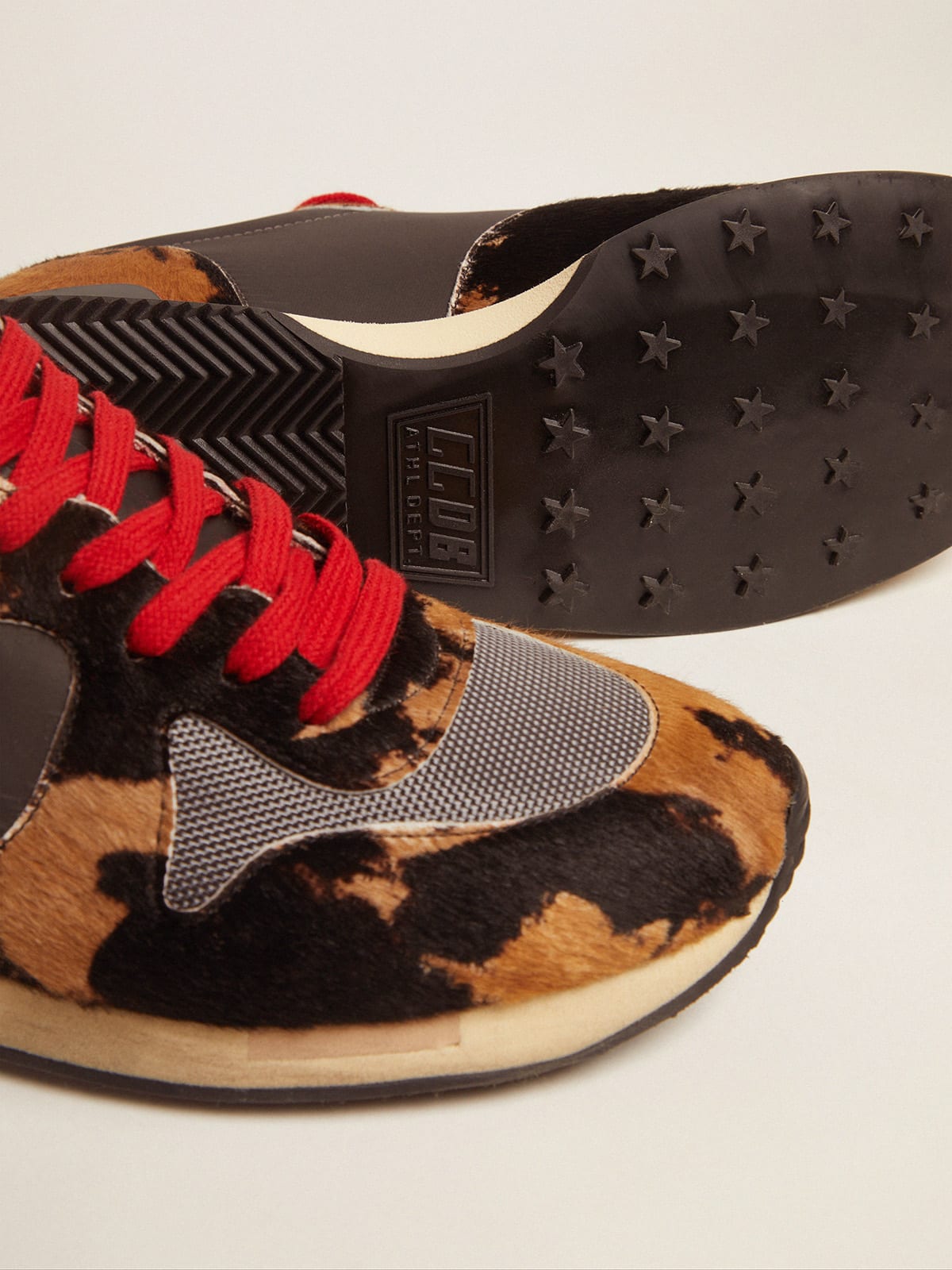 Golden Goose - Running Sneakers with pony skin and textured nylon inserts in 