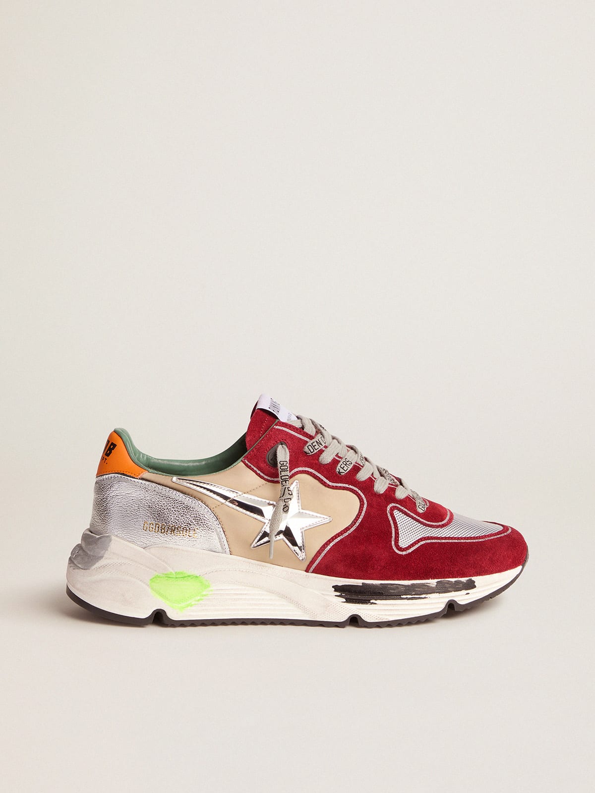 Running Sole sneakers with 3D star and orange heel tab | Golden Goose