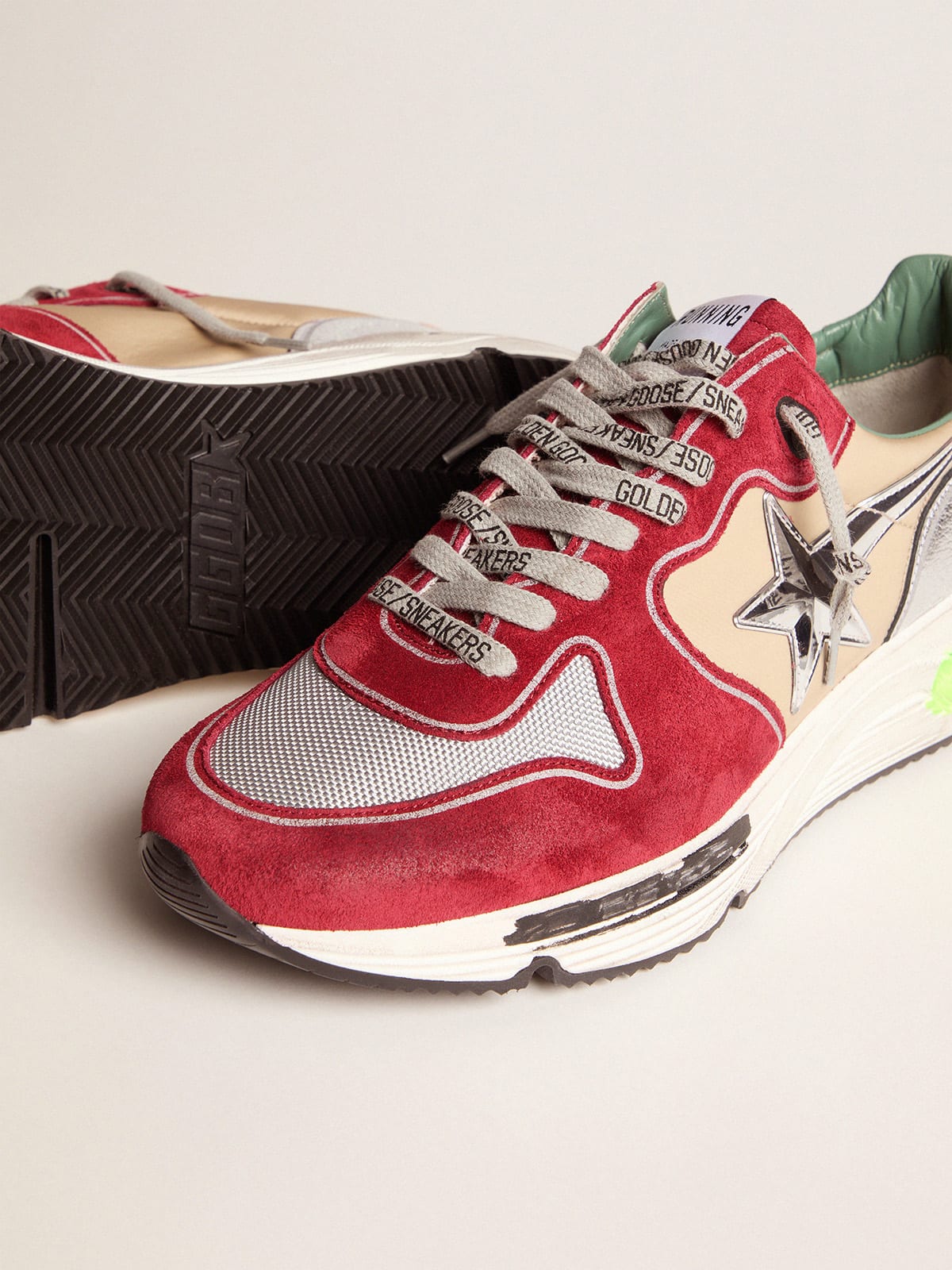 Golden goose running sole sales red