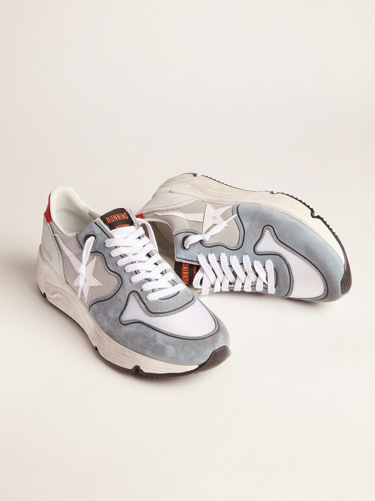 Grey Running Sole sneakers in suede and canvas | Golden Goose