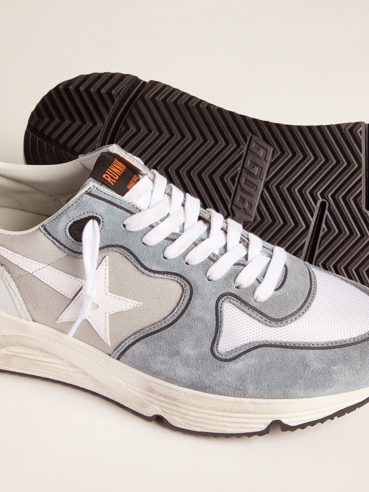 Golden goose store grey suede sneakers