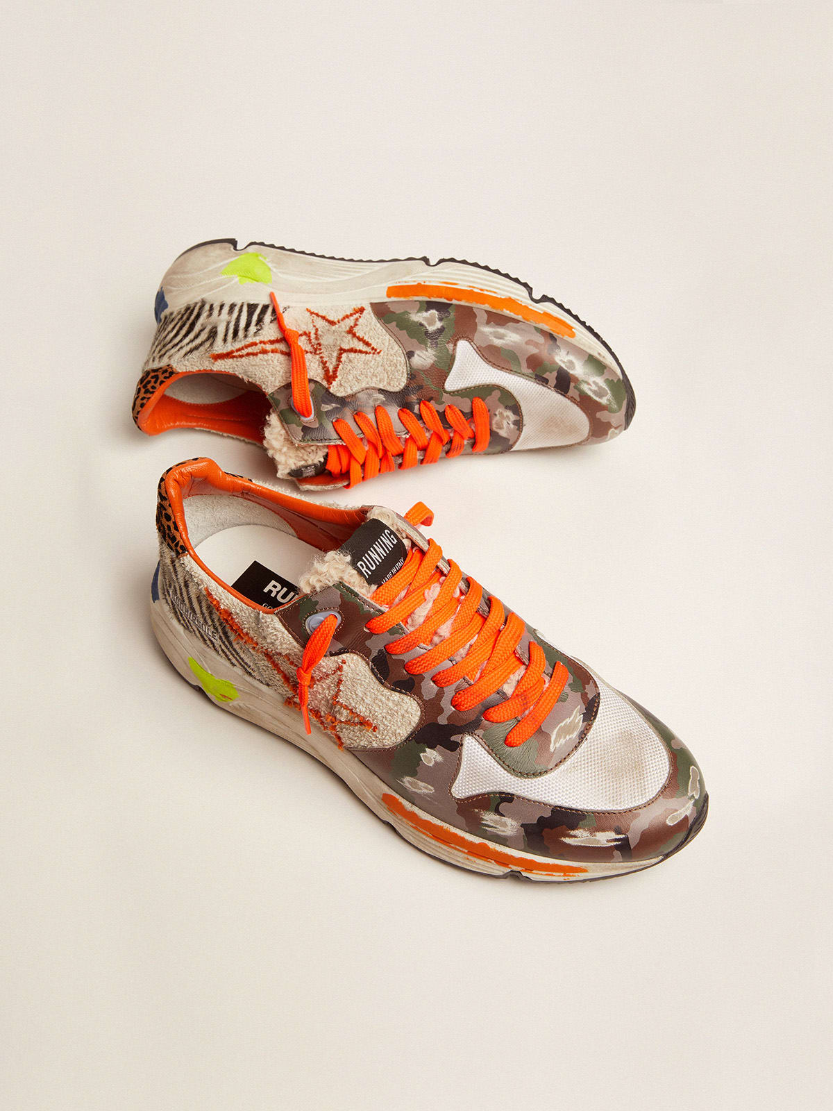 Running Sole sneakers with multi-print upper | Golden Goose