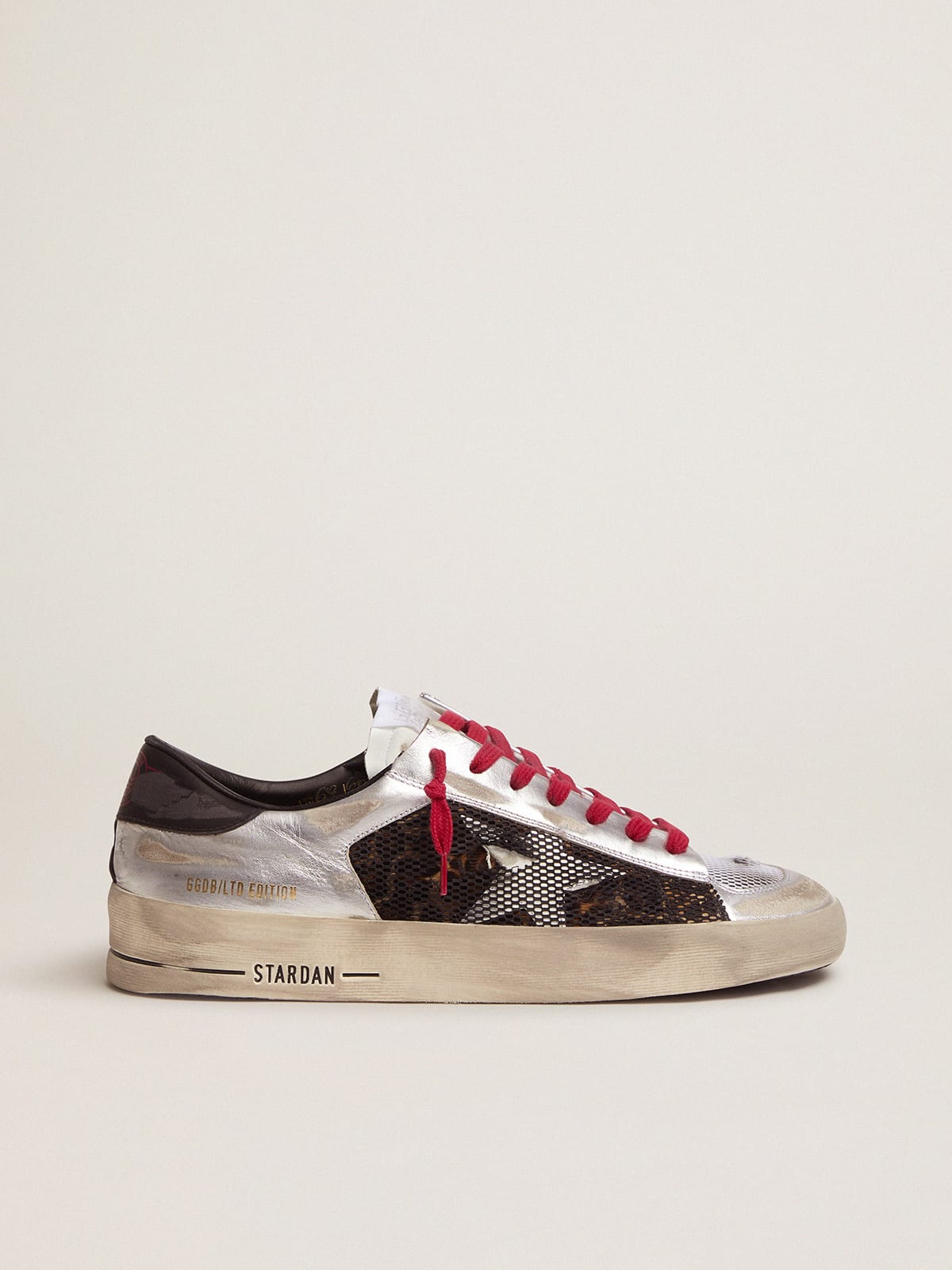 Men's Limited Edition LAB silver and animal-print Stardan sneakers ...