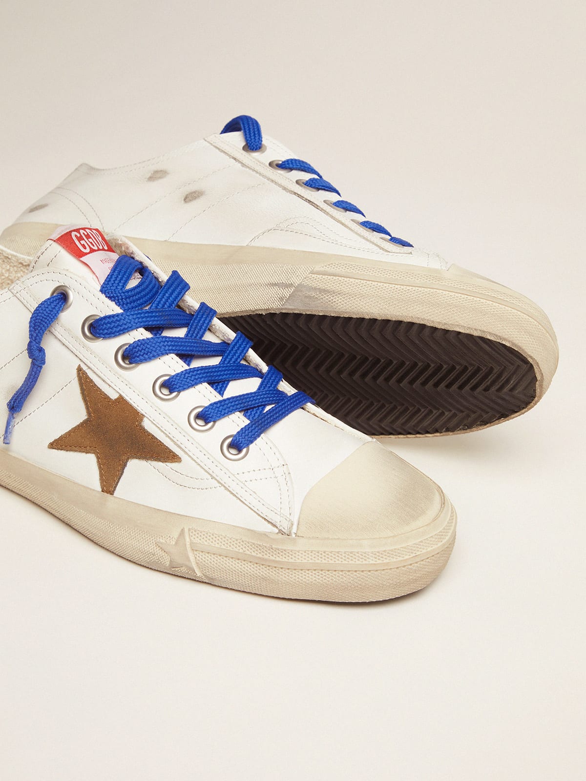 Golden Goose - Sneaker V-Star LTD con listino pitonato e lacci blu in 