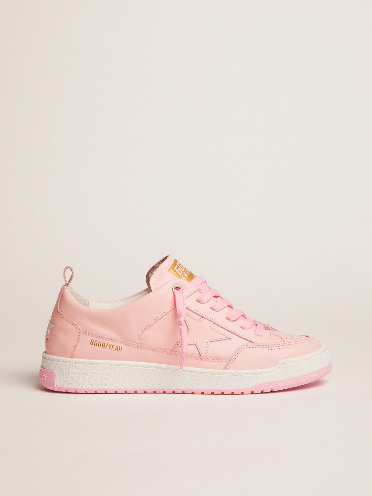 Men\'s Yeah sneakers in pale pink leather | Golden Goose