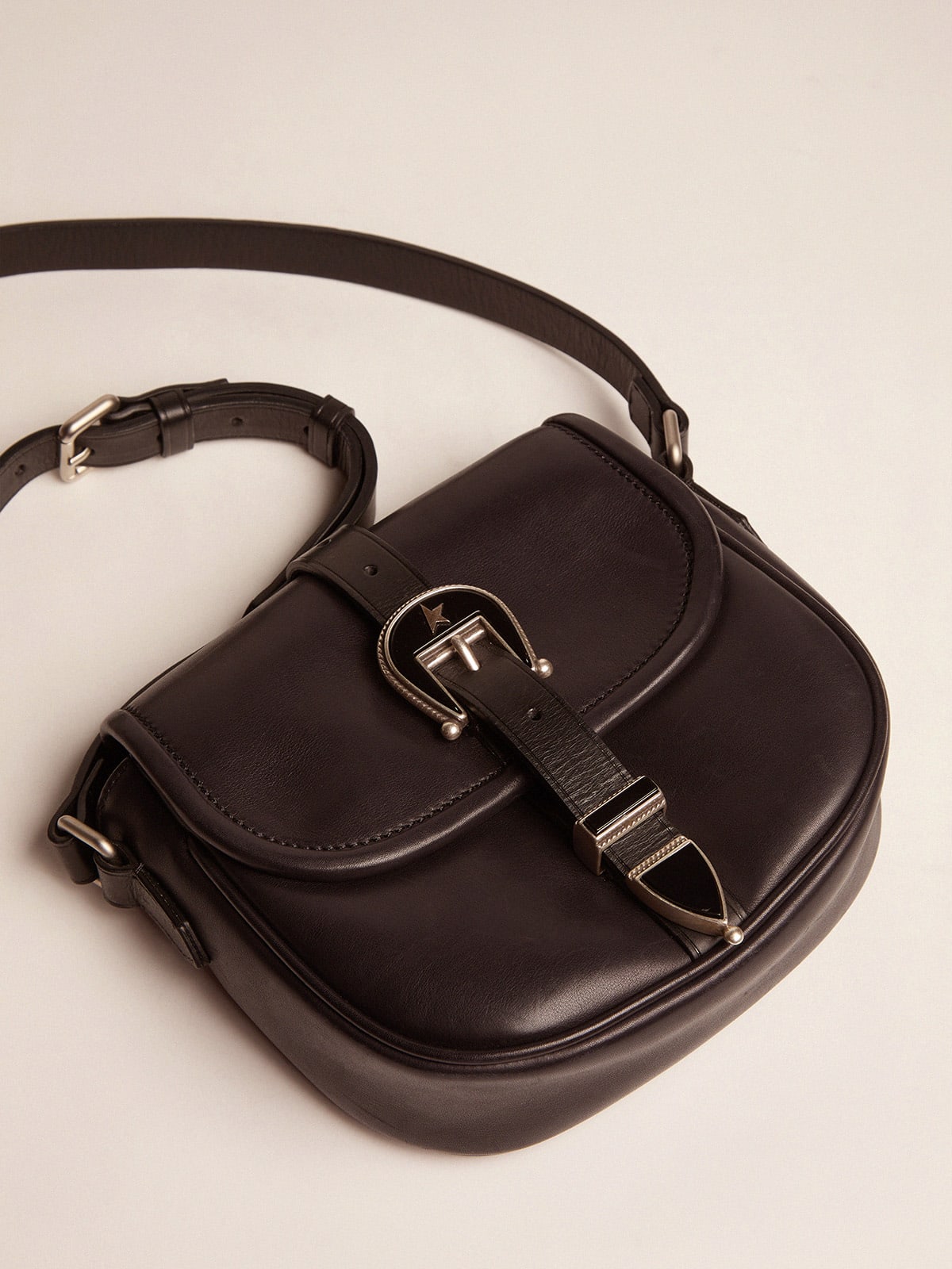 Golden Goose - Small black leather Rodeo Bag in 