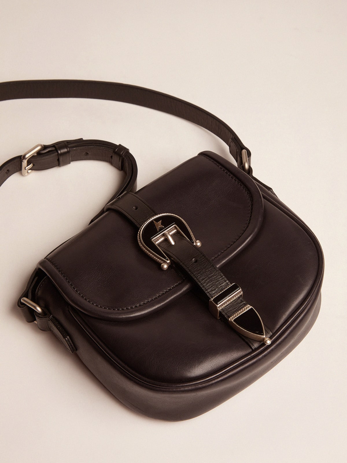 Bolso Rodeo Bag small negro de piel | Golden Goose