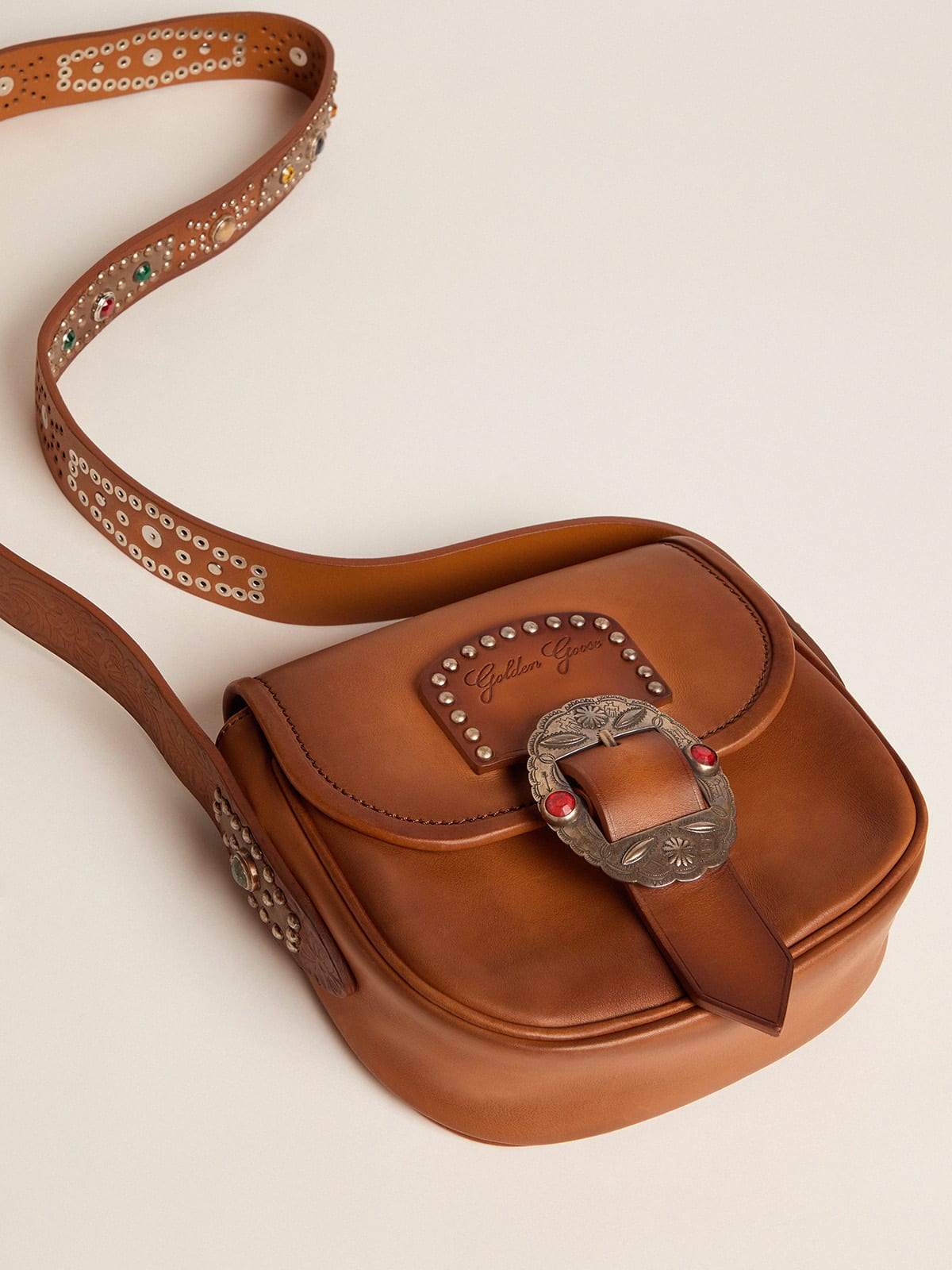Golden Goose - Petit Sac Rodeo Bag en cuir avec cabochons décoratifs in 