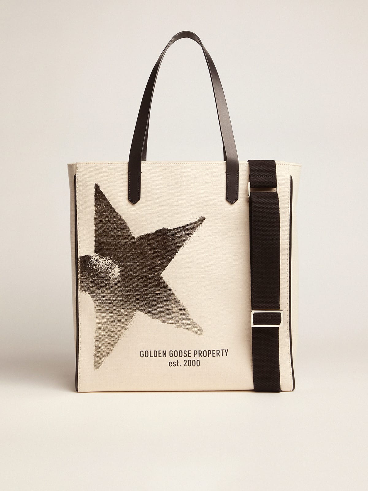 Golden Goose - North-South California Bag with Golden star print in 