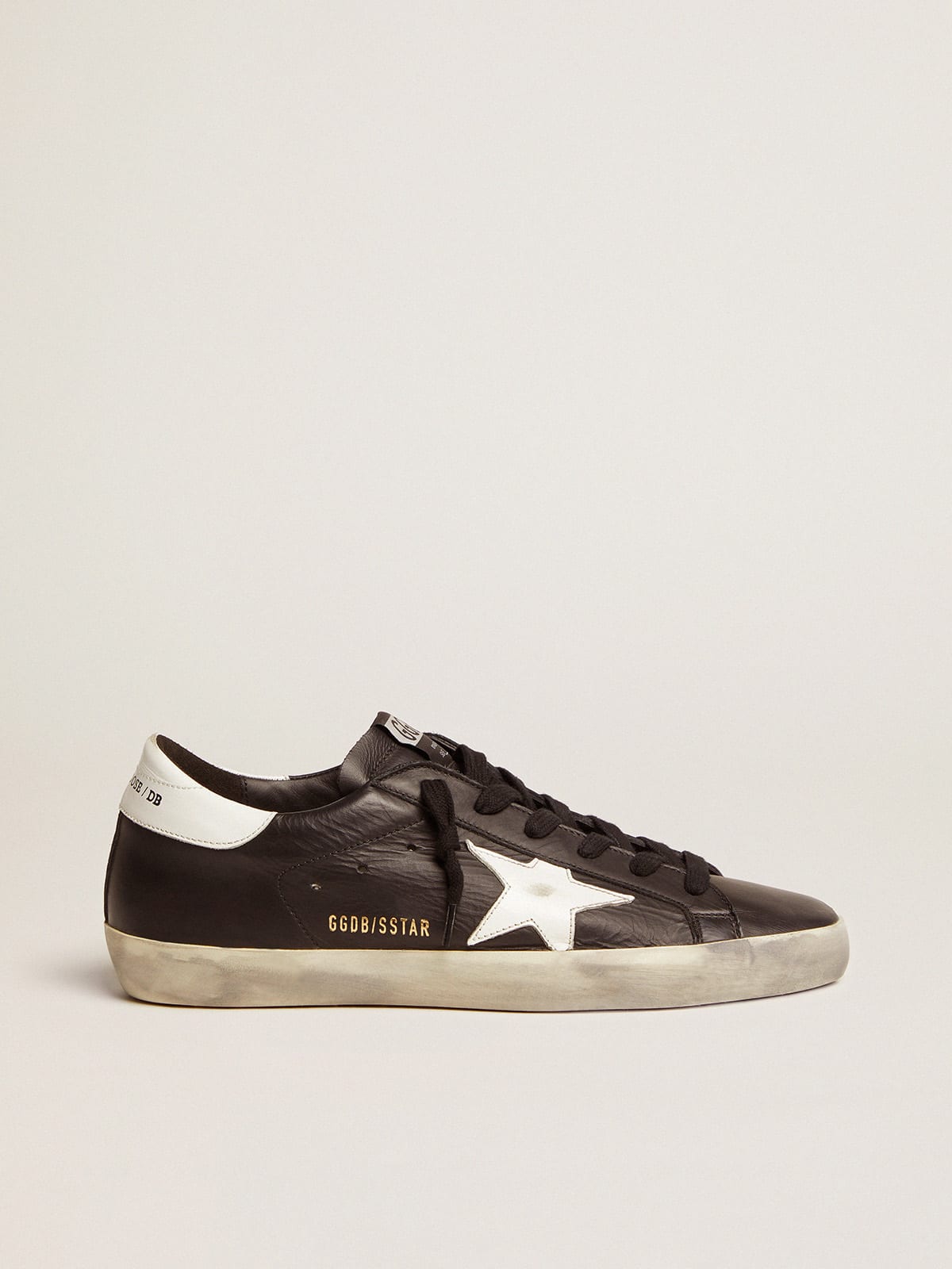 Women's Super-Star in silver leather with contrasting inserts
