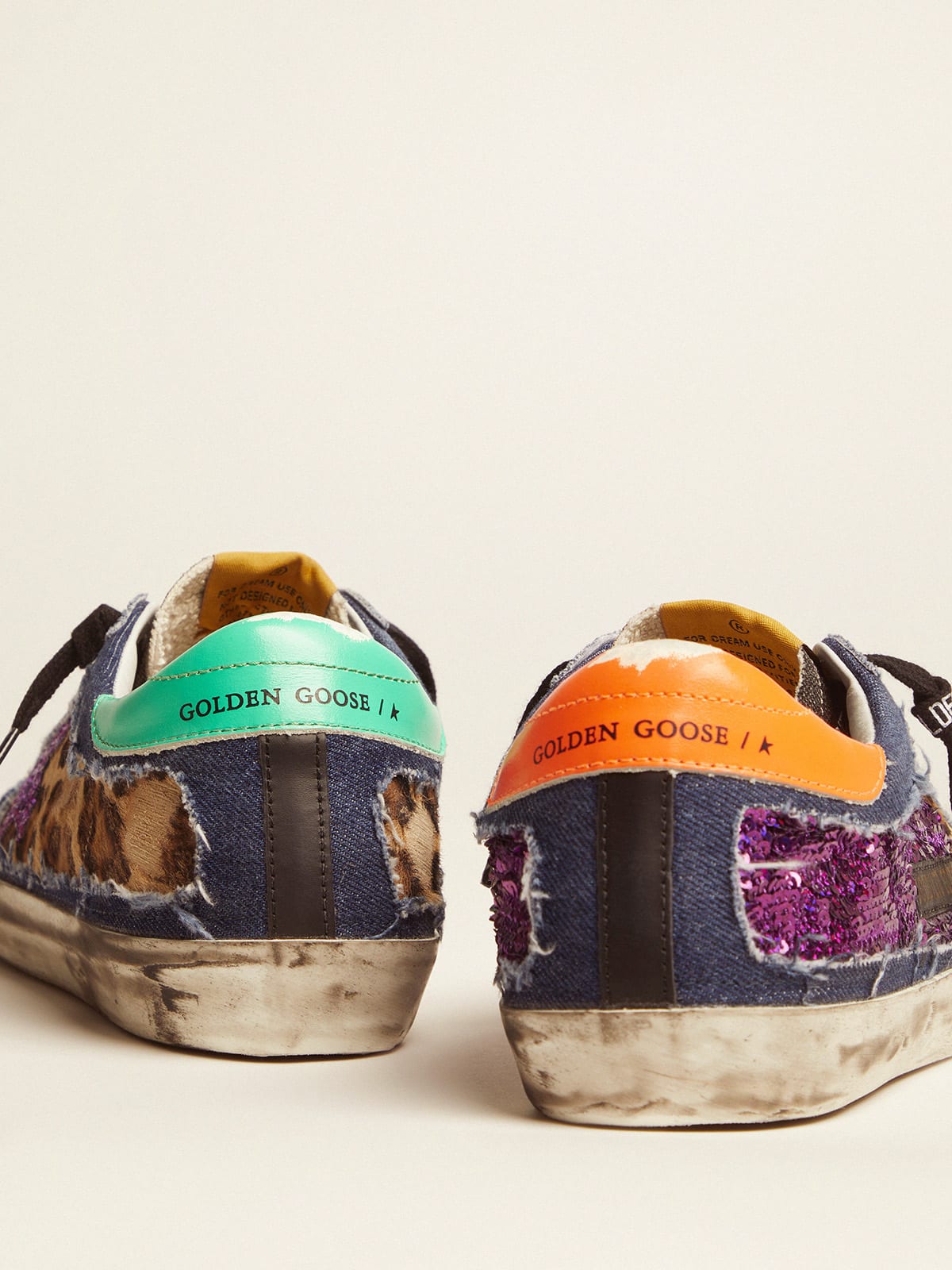 Orange Glitter Star Sneakers